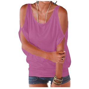 YOINS Cold Shoulder Top sz M
